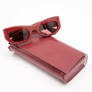 Gucci | Accessories | Gucci Gg89s Rectangular Sunglasses Red 